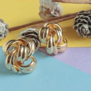 Vintage Givenchy Gold Tone Knot Clip-On Earrings